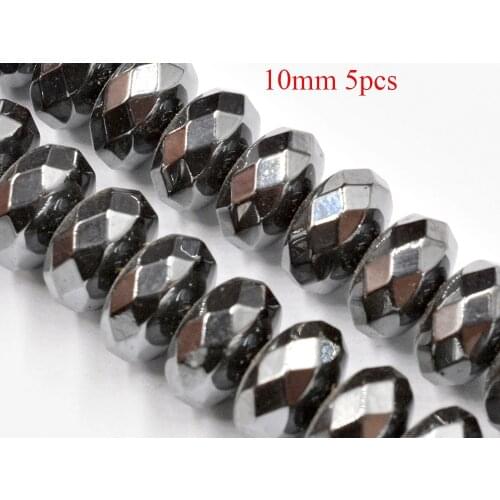 FLTMRH Natural Faceted Black Hematite Stone Beads For Jewelry making 2/3/4/6/8/10mm Spacer Beads Diy Jewelry