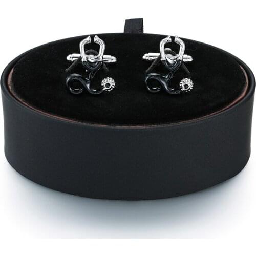 New Mens French Cufflinks Gift Set Fashion doctor stethoscope Cufflinks black leather box set