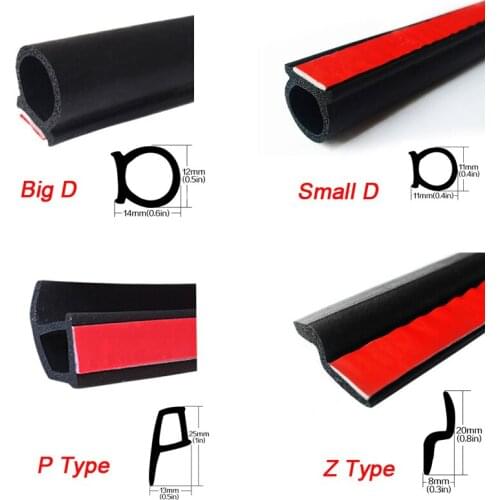 P Z B Big D Type 5 meters Car Seal Strip Anti Noise Window Soundproof Sealant Insulation Car Door Trunk