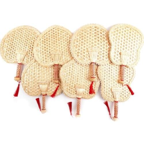 Hand-Woven Woven Straw Hand Fan Old Friendly Decorative Summer Natural Environmentally Hand-Woven Fan Decor