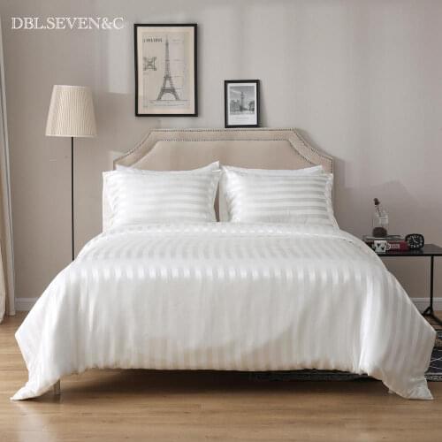 Satin Bed linen euro bedding set luxury duvet cover set satin strip double bed cover queen King size bed Quilt Cover Pillowcase