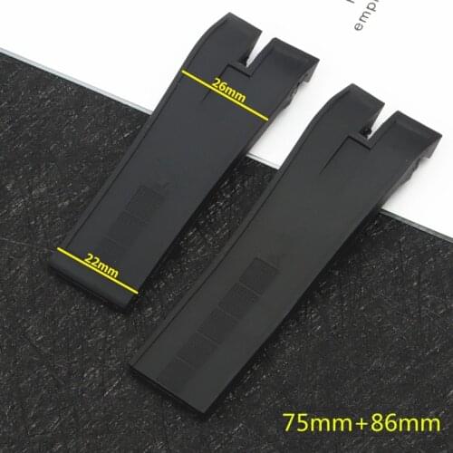 Watch accessories 26mm Black nature rubber silicone watchband band For Roger Dubuis strap for EasyDiver belt free tools logo