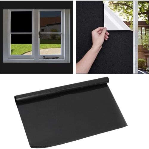 Removable 100% Light Blocking Static Total Blackout Window Film Privacy Room Darkening Window Tint Sticker