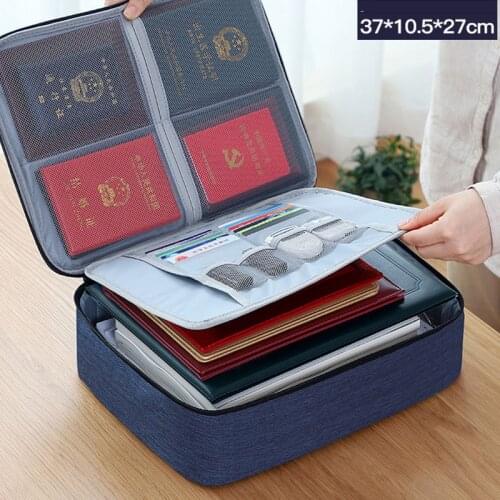 Document Storage Bag Waterproof Multi-layer Large-capacity Multi-function Box Certificate Document Passport Card Bag travel