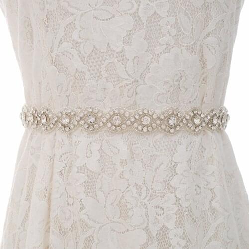 Crystal And Rhinestone Wedding Belt Beading Bridal Sash For Wedding Gown Handmade Wedding Accessories J108