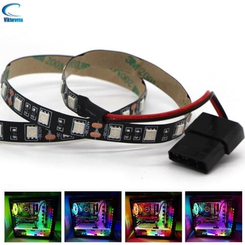12V LED Strip Light pc case Computer Case Background Light Molex Connector LED Light Strip Panel Header gamer warm white/UV/blue