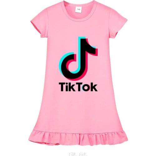 Tik Tok Summer Kids Dress anime Pattern Toddlers Christmas Clothes birthday Party Girls pajamas Dress fashion Comfortable