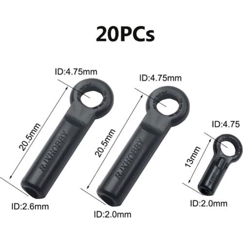 20.5x2.6mm 20.5x2.0mm 13x2.0mm M2 M2.6 4.75mm Ball End Pull Rod Fittings Joint Buckle Linkage Connector For RC Helicopter