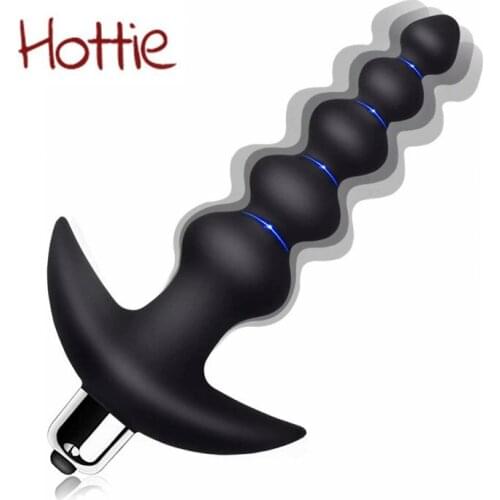 Vibrating Anal Beads Silicone Butt Plug Bullet Vibrator Dilator Ass Plug Sex Stopper Graduated Anal Sex Toys for Couples