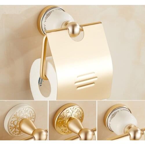 Space Aluminum antique gold toilet paper holder, European roll paper rack vintage, Retro bathroom kitchen tissue paper holders