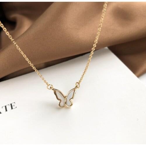 Fashion Women Contracted Neck Collar Bone Chain Temperament Butterfly Necklace Pendant Jewelry