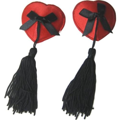 1 Pair Sexy Self Adhesive Tassel Nipple Stickers Heart Shape Nipple Bra Breast Petals Bra Accessories For Women NCS054 NCS056