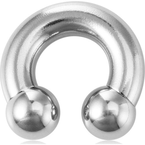 1PC 0G-8G Surgical Steel Septum Piercing Jewelry Ear Gauge Circular Barbells Horseshoe Ear Piercing Weights Stretcher Expander