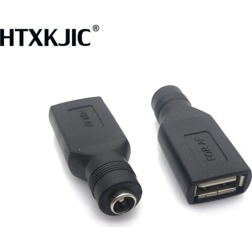 1Pcs 5V USB Female Jack to Round Head Hole DC 5.5 x 2.1mm Female Jack DC Power Interface Conversion Adapter Connector