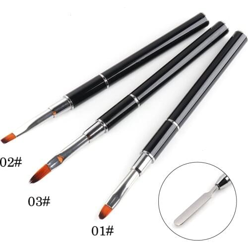 1pcs Nail Art Brushes For Manicure Double Sided Paint Acrylic Brush Pen UV Gel Polish Acryl Nail Design Accessory Tools JI1841