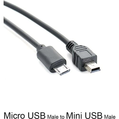 1pc Micro USB Male To Mini USB Male Data Adapter Converter Cable Cord Data Cable 25cm