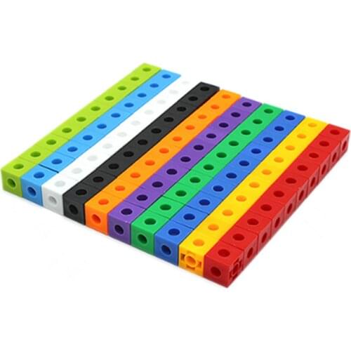100pcs 10colors Multilink Linking Counting Cubes Snap Blocks Teaching Math Aids Manipulative Kids Early Education DIY Toy