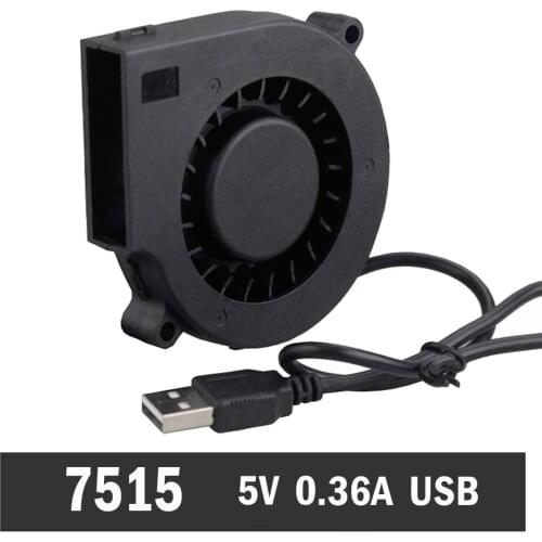 100pcs/lot Gdstime DC 5V USB 75MM 75x15mm 7515s Brushless DC Blower Cooling Fan Fans