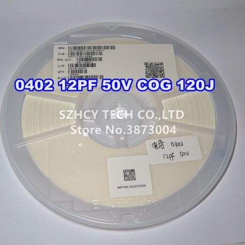 10000Pcs 0402 12PF 50V COG 120J GRM1555C1H120JA01D New and origianl