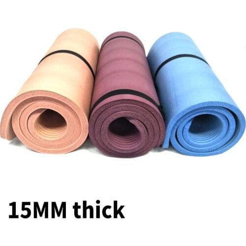 15MM Larger Thick High Quality NBR Yoga Mats Anti-slip Blanket Sport Health Lose Weight Fitness Exercise Pad Women Mat 183*61CM