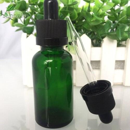 20pcs 5ml 10ml 15ml 50ml Green Glass Bottle Glass Pipette Dropper Cosmetic Perfume Sample Tubes Essential Oil Jars Small Vial C