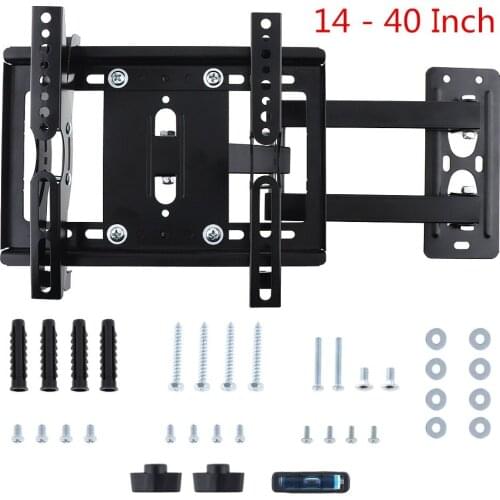 25KG TV Wall Mount Bracket Flat Panel TV Frame Support 15 Degrees Tilt with Gradienter for 14 - 40 Inch LCD LED Monitor Flat Pan