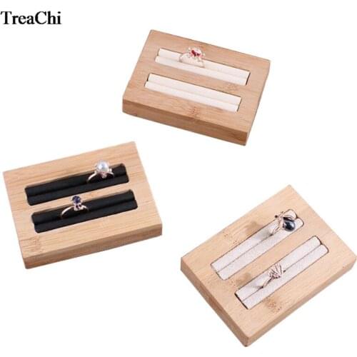 Real Bamboo Strip Earring Display Seat Support Bracelet Display Rack Jewelry Display Props Bead Storage Containers Ring Box