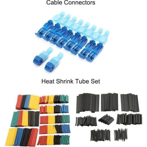 50Pcs/25Sets Quick Electrical Connectors Snap Splice Lock Wire Terminal Crimp Cable Wire Connector +Heat Shrink Tube Kit