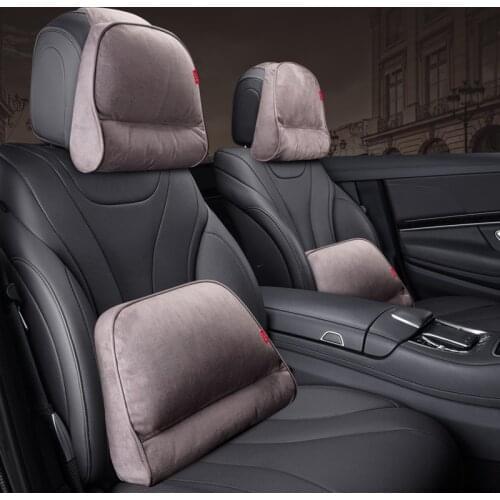 For Mercedes Benz Maybach S-Class headrest Luxury car Pillows Car Travel Neck Rest Pillows Seat Cushion Support Suede fabric