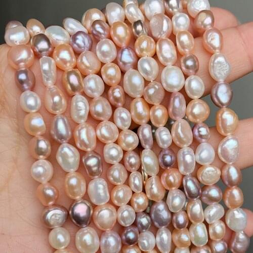 7-8mm Natural Freshwater Pearl Beads Rice Shape Mix Colors Pearls Beads For DIY Women Handmade Bracelet Charms Accessories 15