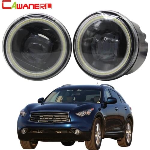 Cawanerl Car Accessories 4000LM H11 LED Fog Light Angel Eye Daytime Running Light 12V For Infiniti QX QX50 QX56 QX70 2006-2014