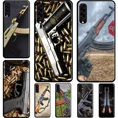 AK47 Handgun Gun BUllets Phone Cover For Samsung A72 A52 A12 A71 A21S A20e A32 A31 A51 A40 A50 A70 A10 A42 A11 Case