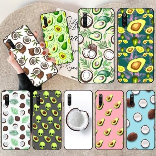Green Avocado Coconut Phone Case for Xiaomi Mi Note 10 Lite Mi 9T Pro xiaomi 10 10 CC9 Pro 9SE