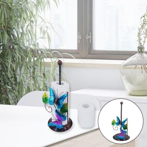 Butterfly Decorative Toilet Paper Holder Stand Desktop Free Standing Kitchen Office Table Counter Tissue Paper Roll Holder