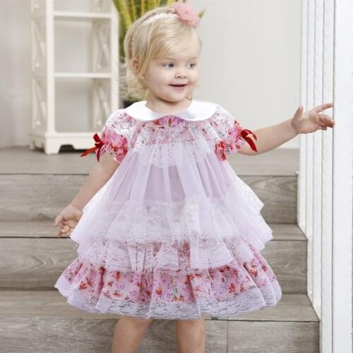 Lolita Toddler Baby Girl Dress Costume Lace Christening First 1st Birthday Party Wedding Dress for Baby Kids Clothes Infant Vest