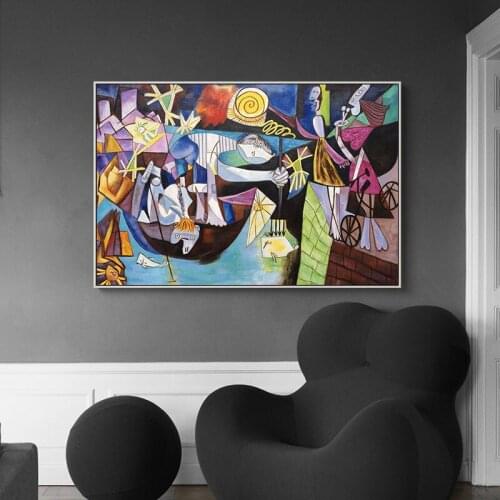 Night Fishing At Antibes Masterpiece Reproduction Picasso Poster Oil Painting Abstract Canvas Painting Wall Art Home Decoration