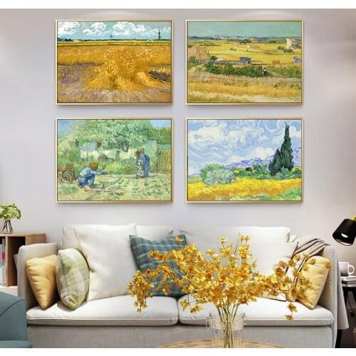 Van Gogh Famous Artworks Oil Painting Iris Flower Sky Scenery Wall Decor Wall Art Canvas Paintings Poster Nordic Decoration Home