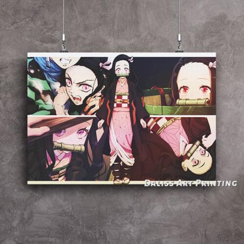 Canvas Anime Demon Slayer Nezuko Pictures Home Decoration Paintings Poster HD Prints Wall Art Modular Living Room Framed