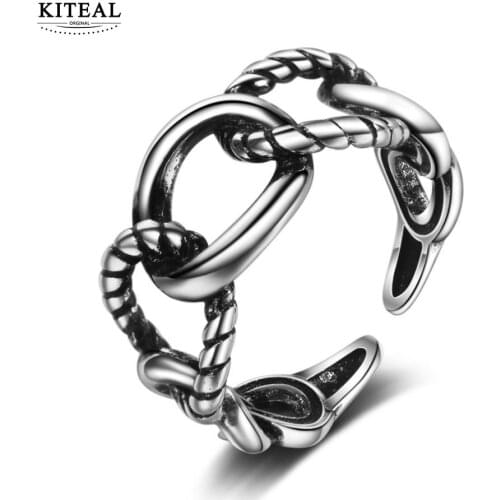 KITEAL Hot Selling silver color size Resizeable Boy and girl wedding ring Vintage twine prices in euros accessories