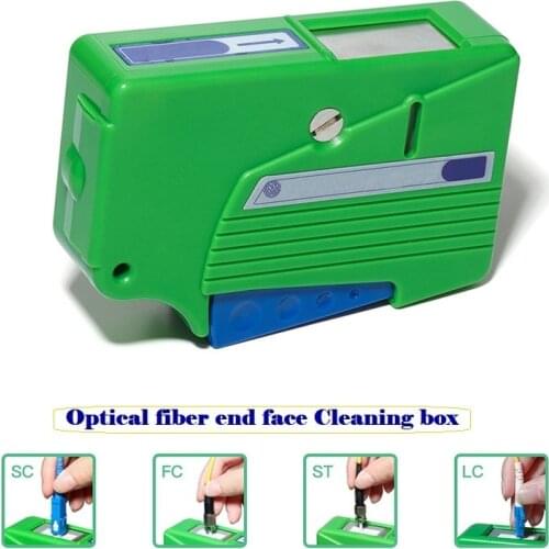 Optical Fiber End Face Cleaning Box Fiber Wiping Tool Pigtail Cleaner Cassette Ftth Optic Fiber Cleaner Tools for SC/ST/FC