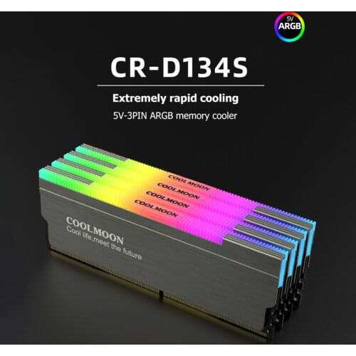 COOLMOON CR-D134S ARGB RAM Heatsink Cooler Desktop Computer PC 5V 3PIN Cooling Heat Sink Spreader Компьютерные комплектующие