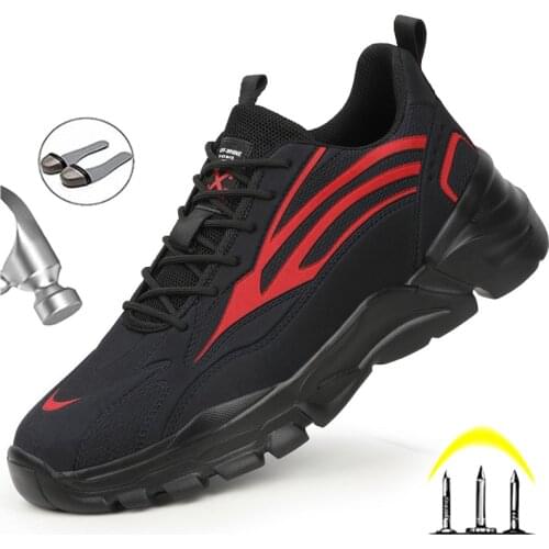 Lightweight Work Sneakers Male Fashion Safety Shoes Men Steel Toe Shoes Work Boots Anti-puncture Men Work Shoes Winter Boots