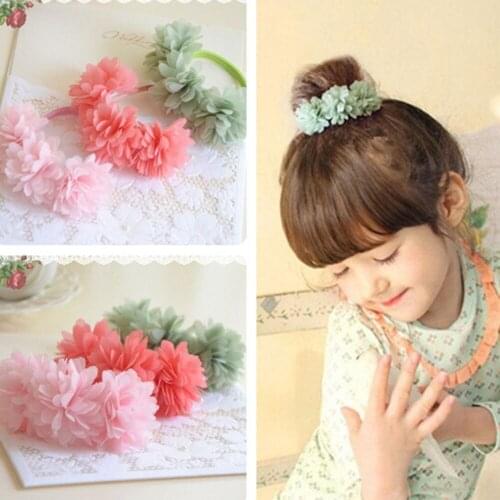 Multi-layer Flower Elastic Hair Bands Headwear Girls Hair Rope Kids Hair Accessories Headdress