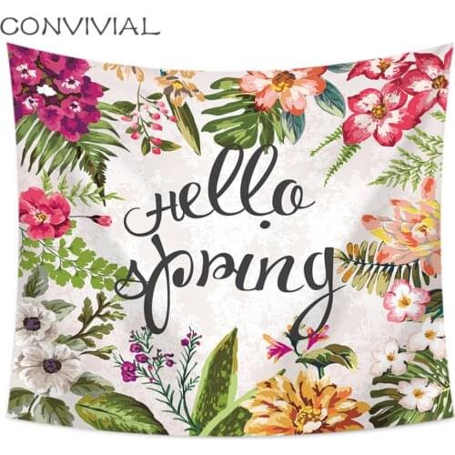 Letter Flower Wall Tapestry Home Decorations Tapisserie Wall Hanging Dorm Living Room Bedroom Floral Square Tapestries