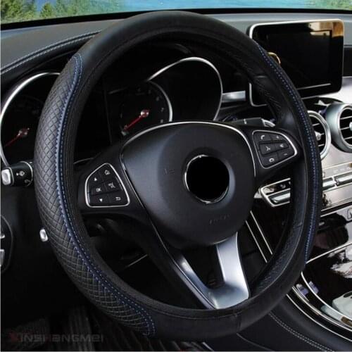 Fashion 6 Colors Car Steering Wheel Cover Volant Artificial Leather Braid on the Steering-wheel Funda Volante Auto Car Styling
