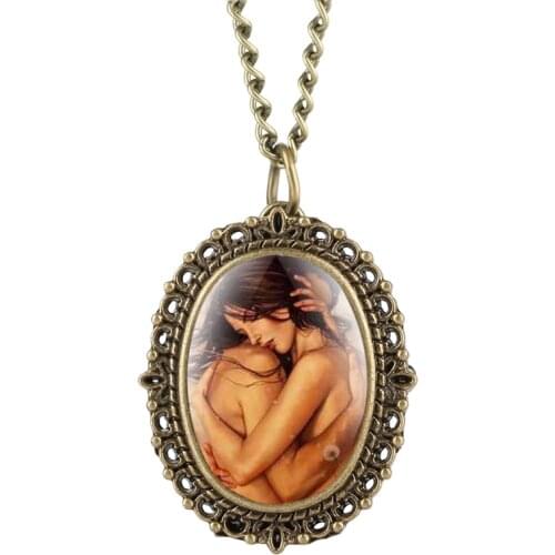 Romantic Lover Pendant Pocket Watch Memorable Necklace Jewelry Clock Chain Souvenir Valentine Anniversary Gifts for Men Women