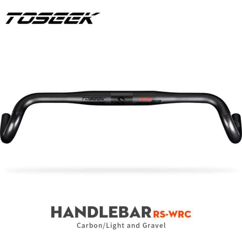 TOSEEK RS-wrc Carbon Gravel Handlebar Exotropism Handle Bar 31.8mm Cyclocross Road Bike handlebars 400/420/440mm Matte Black