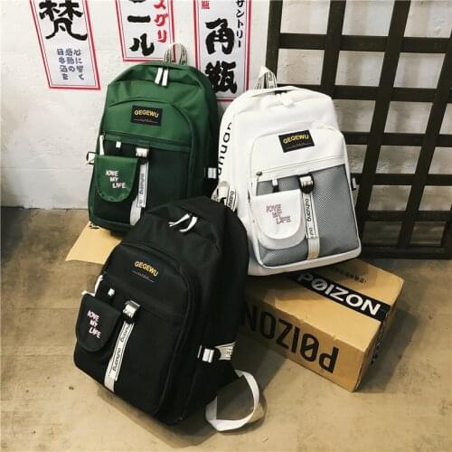 Junior High School bags Backpack Girls Boys Teenage Personality Street Large bag school Women Bookbags Student Bagpack Campus
