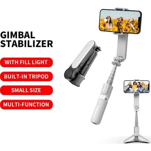 UPMOSTEK Fill Light Anti Shake Smartphone Gimbal Stabilizer Balance Selfie Stick Tripod With Bluetooth Remote for ios Andriod