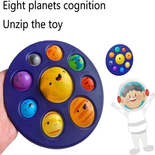 Push Pop Pop Bubble Fidget Toys Eight Major Planets Pattern Sensory Toys Stress Relief Anti-Anxiety ADHD Fidget Toy